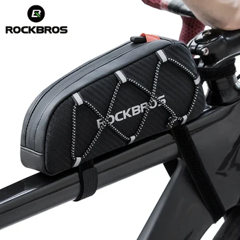 Велосипедна чанта ROCKBROS Водоустойчив Светоотражающая Предната Горна Рамка, чанта-тубус, Сверхлегкая велосипедна чанта с голям капацитет, велосипедна чанта-кошница 1Л