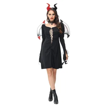 Женски костюм за Хелоуин, униформи, костюми за cosplay, секси костюм Малко Дявола, Модерен костюм за парти, Сценичното представяне, Рокля