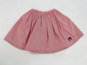 2023 най-новата розова пола за момичета в стила на Bp с черешов принтом, връхни дрехи 3 4 6 8 1 0 12 14 години