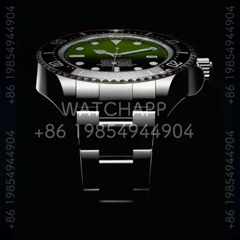 Мъжки часовник с механизъм 2813 от неръждаема стомана, водоустойчив 44 мм автоматични механични часовници, Сапфирен кристал, Неръждаема стомана 904L
