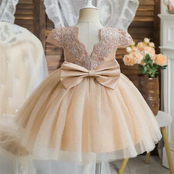 Детско принцеса Рокля за момичета от 1 до 5 години, елегантна сватбена рокля без ръкави с пайети, празнична рокля за рожден Ден, рокля за кръщение, празнично детско рокля