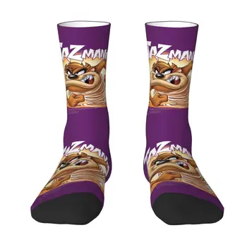 Чорапи със забавна принтом Taz Мания, тасманийският дявол, мъжки, женски, стрейчевые, летни, есенни и зимни чорапи с герои от анимационни филми