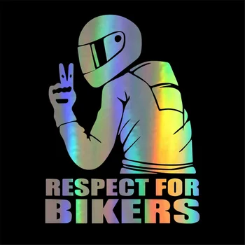 3D Байкерская стикер Respect За колоездачи, автомобили стикер, водоустойчив светоотражающая стикер, забавно мотоциклет, винил, автомобилен Стайлинг, Автоукрашение