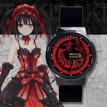 Аниме DATE A LIVE Механични часовници Tokisaki Kurumi Cosplay унисекс студентски водоустойчив часовник със сензорен екран Модни Коледни подаръци
