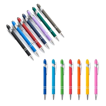 7 бр. химикалки 2 в 1 с стилусами, прибиращи сензорни екрани, химикалка писалка със средна точка, черна химикалка за писане
