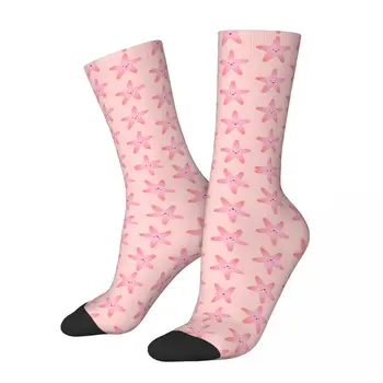 Щастливата Малка Розова Морска звезда R92, Отглеждане, Новост, по-Добре се Продават Компресия Чорапи с Хумористичен Графичен Цветен контраст