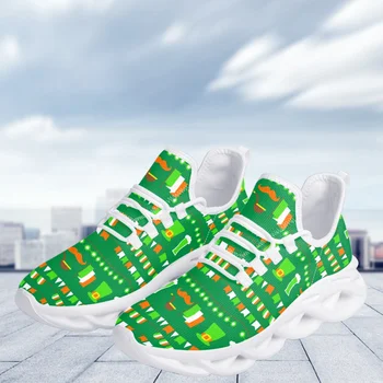 Дишаща баскетболни обувки с принтом ирландския флаг, удобни леки маратонки, нов дизайн, с елементи на Св. Патрик, ежедневни обувки на плоска подметка
