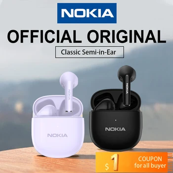 НОВИ оригинални безжични слушалки Nokia E3110 TWS Bluetooth 5.1 с двойно стерео шумопотискане бас Докосване в режим на дълго очаквания 250 mah
