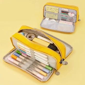 Креативна двустранен чанта за моливи, джоб за химикалки, специален цвят и Тестени изделия, двустранен холщовая чанта за съхранение, канцеларски материали, училищен пътен подарък