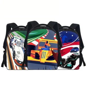Детски Малки раници с модел на състезателен автомобил, 12-инчови училищни чанти за децата в началното училище, ученически чанти за предучилищна Mochila