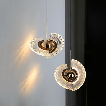 Скандинавските led висящи лампи, малък акрилен тавана лампа с ефект кристал, злато за нощни ктичен-барове, декориране на спалня