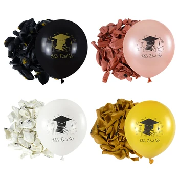 10 бр. балони за бала, шапка за бакалавър, ние сме направили това, отпечатани латексный балон, Писма, декорация за абитуриентски партита, балони