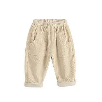 Детски панталони, вельветовые панталони за момчета и момичета, обикновена панталони-зреещи, есенни ежедневни дълги панталони за малки момичета RT805