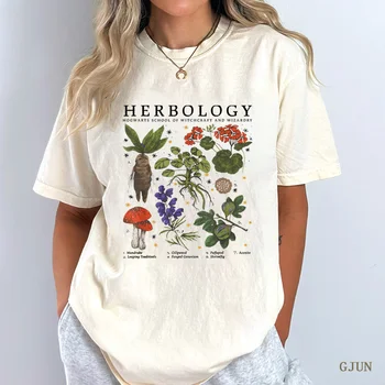 Гербологические растения, естетически свободни женски ризи в стил харадзюку, дамски летни блузи, дамски дрехи, Кавайная тениска, Подаръци