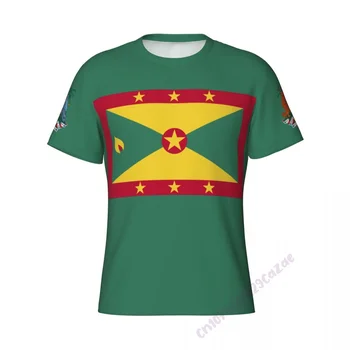 Тениски с 3D флага Гренады, мъжки спортни облегающая къса тениска, мъжки фитнес зала, фитнес, бодибилдинг, върхове за тренировки, Облекло