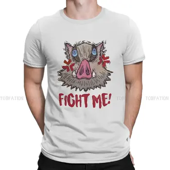 Тениска от полиестер Demon Slayer Hashibira Inosuke за мъже, Сражайся с мен! Мека тениска за почивка, новост, мода