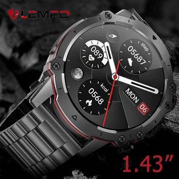 LEMFO AK56 Смарт часовници Мъжки 2023 Bluetooth Покана Smartwatch За Мъже 100 + Спортни Режими на 30 Дни в режим на готовност 1,43-инчов HD екран 360*360