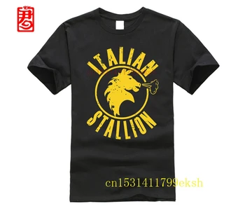 Тениска оверсайз Rocky Balboa, италиански жребец, Жълто филм, мъжки t-shirt, лятна мода, 100% памук