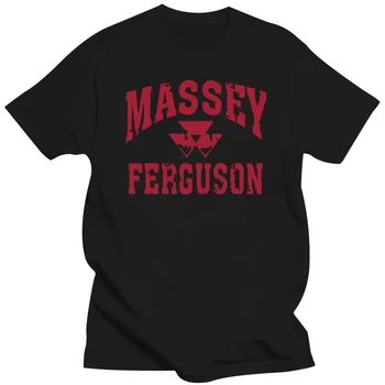 Мъжки t-shirt Massey Ferguson сив, выветрившаяся тениска с логото на кръгъл отвор, памук спускане, Блузи с къс ръкав, дрехи