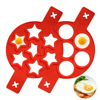 Незалепваща Форма за палачинки, Пръстен, Силиконова Форма за пържени Яйца, Множество Форма за приготвяне на палачинки, Пръстен за Яйца, Инструменти за готвене и печене