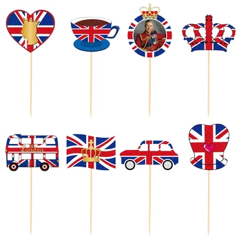 Овесена каша Домашен празник Флаг Union Jack Набор от украса за парти Банер за Коронацията на крал Събития в градината на Кралската класическа хартия