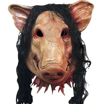 Маска по формата на главата на свинята за Хелоуин, cosplay, вечерни ужасни животински Маски, Костюми хорър за възрастни, на маскарадните аксесоари