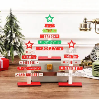 Весела Коледа, мини-декорация за Коледната елха, Цветни Дървени творчески Звезди, Украшения За елхи, Подаръци за деца, Божието Народзение