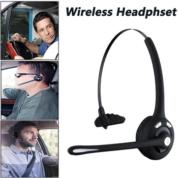 Безжични Слушалки, Съвместими с Bluetooth, с Шумопотискане 5,0, с дълъг живот на батерията, Слушалки за шофьори на камиони с микрофон за Повикване на офис / на водача
