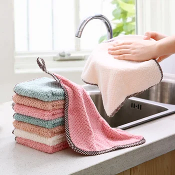 Кухненско ежедневно кърпа за миене на съдове, кърпа за миене на съдове, кухненска кърпа, масло с незалепващо покритие, удебелена кърпа за миене на маси, впитывающая гъба за почистване