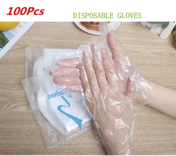 100 бр. ръкавици за еднократна употреба Прозрачни екологично чисти ръкавици за приготвяне на храната в кухнята на ресторант, ръкавици за почистване на градината
