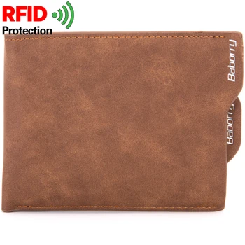 RFID защита от кражба, чанта за монети, мъжки портмонета с цип, портмонета от 100% изкуствена кожа, чанти за мъже с RFID заключване, мини-портфейл