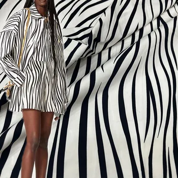 Европейска и американска черно-бял памучен плат с шарките на зебра за женски рокли, блузи, панталони, ръчно изработени, шиене със собствените си ръце