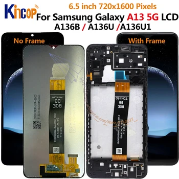 На оригиналния Samsung Galaxy A13 5G LCD сензорен дисплей, Дигитайзер За Samsung A13 5G, samsung A136 A136B A136U, SM-A136U1