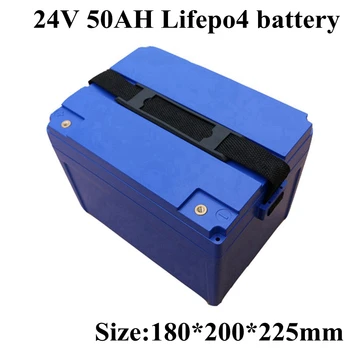 Lifepo4 24V 50Ah Акумулаторна Батерия с BMS за Мотоциклет Слънчевата Система Ebike Power Инвалидни колички Електрически Скутери + Зарядно Устройство 29,2 V 5A