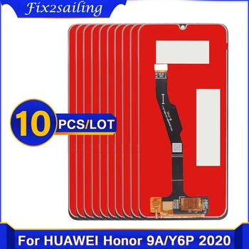 10 бр. изпробван LCD дисплеи за Huawei Honor 9A/Y6P 2020, LCD сензорен дисплей, дигитайзер, в събирането, Резервни части за ремонт на