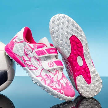 Лятна нова градинска устойчива на плъзгане обувки за момчета и момичета, устойчиви на напукване, ударопрочная професионални обувки за футболни тренировки, детска 30-39 ярда