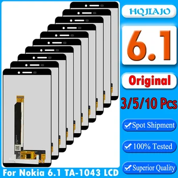 3/5/10 бр. Оригинал за Nokia 6,1 LCD дисплей, дигитайзер в събирането на Замяна за Nokia TA-1043 TA-1045 TA-1054 LCD дисплей сервизна детайл