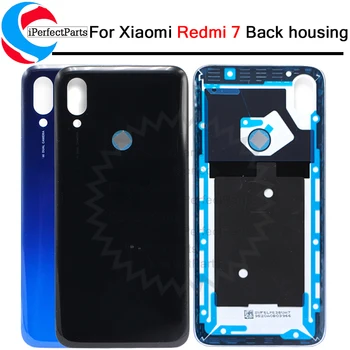 Нова Капак на Отделението за батерията за Xiaomi Redmi 7 Задната Стъклен Панел Подмяна на Капака на отделението за батерията на Задната Врата за задната част на корпуса Redmi 7