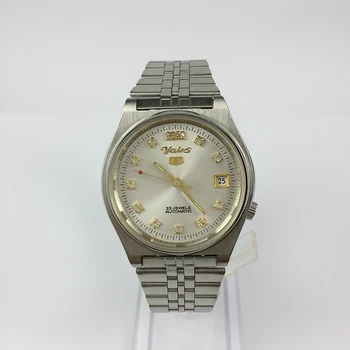 Оригинален механичен часовник Liaoning Dandong Yashi марка all steel пробийте нокти със сребърен циферблат, напълно автоматично, диаметър 37 мм