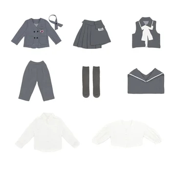 Комплект детски дрехи, Новостите на Пролетта, риза с дълги ръкави в стил колеж за момчета + плиссированная пола, костюм JK, модни и ежедневни студентски форма