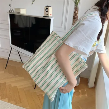 Ежедневни Дамски чанти-тоут, чанти през рамо с голям капацитет, шарени холщовые модни екологични торбички за еднократна употреба, Сгъваема чанта за пазаруване
