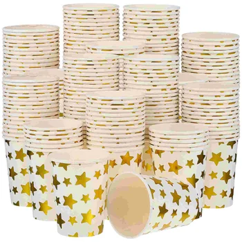 100 бр Златни чаши, картонени чаши за кафе за еднократна употреба чаени чаши, картонени чаши, чаши за еднократна употреба хартиени чашки за партита