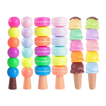 6 прекрасни цветни маркери за тестени изделия и сладолед, набор от маркери, флуоресцентно дръжка за детски играчки, подаръци, ученически пособия, канцеларски материали