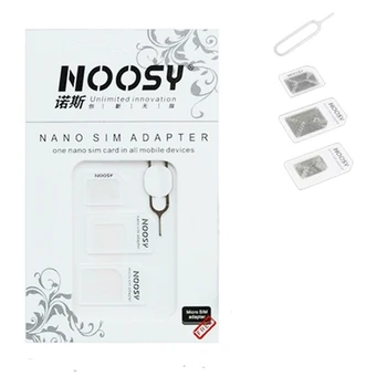 адаптер за Nano Sim карта 4в1 Noosy + Адаптер Micro Sim карти + Стандартен адаптер за SIM-карти С Извлеченным пин-код За Iphone samsung 300set