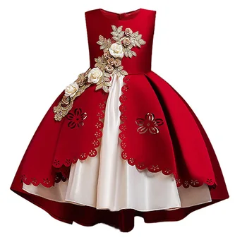 Висококачествено сватбена рокля с цветя модел за момичета, празнична рокля за момичета, детски костюм, детски рокли за момичета, рокля на принцеса 3, 6, 10 години