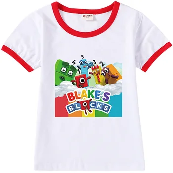 Годишно в памучна тениска за момчета и момичета от 2 до 13 години, Детска Тениска с изображение аниме 