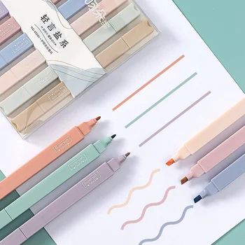 Набор от пастелни дръжки-хайлайтеров Моранди Color Kawaii Маркери-хайлайтеры Сладки дръжки корейски канцеларски материали за училищни принадлежности