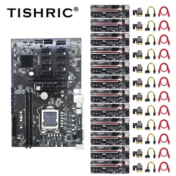 Дънна платка за Майнинга TISHRIC B250 PCIE 1X За PCI-E 16X Адаптер DDR4 CPU Слот LGA1151 БТК B250B С 12ШТ Странично 010 Mining Миньор