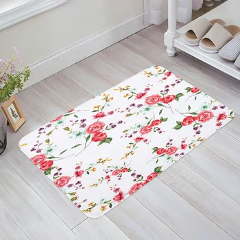 Розово Акварел килим с маргаритками, пролетта килим за хол, подложка за пода, нощни подложка за антре, подложка за детска спални, декорация на дома