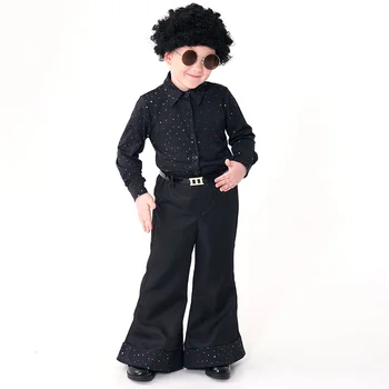 Детски ретро костюм хипи 70-80-те години в стил диско за Хелоуин, cosplay, танцови костюми хипи, празнична рокля за момче